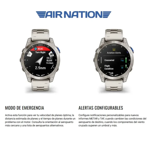 D2™ Mach 1 Reloj inteligente Aviator con pulsera de titanio ventilada - Imagen 2