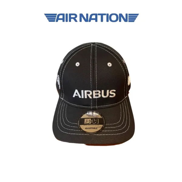 GORRA AIRBUS NEGRO CON LINEAS BLANCAS